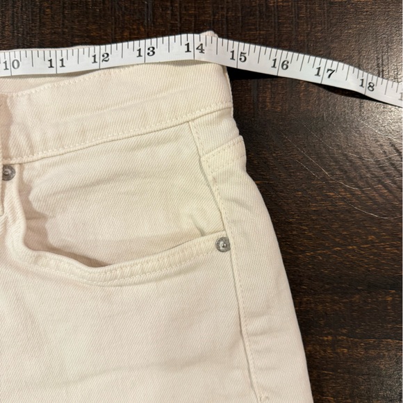 Frank & Eileen Monaghan Ivory High Rise Straight Crop Raw Hem Jeans 30 - Picture 5 of 15
